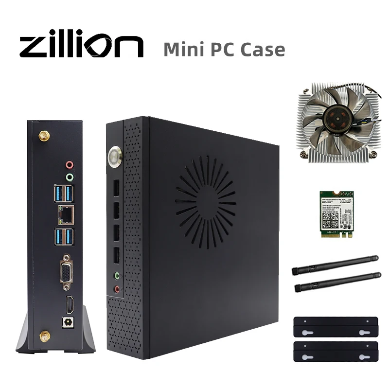 Mini ITX-carcasa para ordenador de escritorio portátil, carcasa con  ventilador de refrigeración de CPU, módulo Wifi y antena DIY - AliExpress