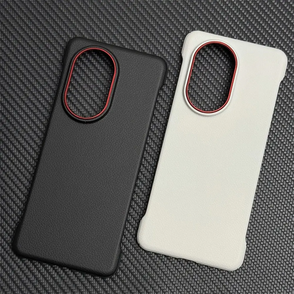 Luxury Leather Borderless PC Back Cover Ultra-Thin Shockproof Bumper