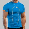 Men Quick Dry Running Shirt Compression Fitness Gym T Shirt Short Sleeve Bodybuilding Football T Shirts Sport Top Gym Clothing