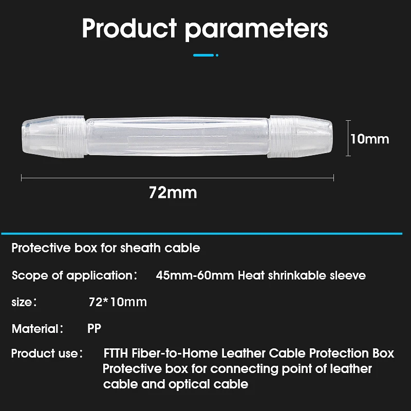 Hot Melt Optical Fiber Interface Protection Box Leather Fiber Optic Cable Fusion Heat Shrink Tubing Protection Box FTTH 100PCS