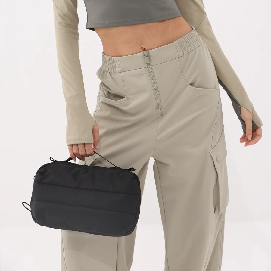 Fashion Underarm Puffy Handbags Tote Bags Women Girls Shoulder Lightweight Down Cotton Padded Plaid Messenger Bags