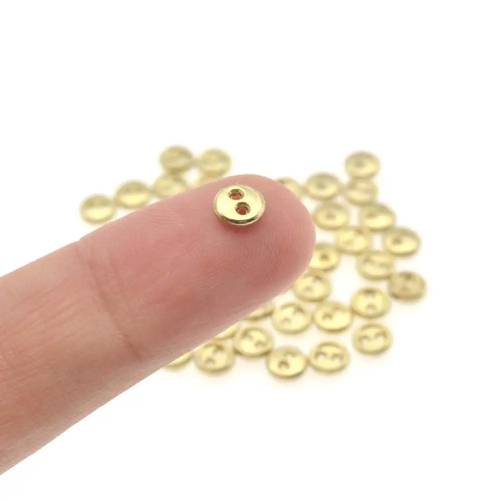 2-Holes 50pcs Metal Handmade Clothing Accessories Round Buttons Sewing Buttons Apparel Sewing Doll Button