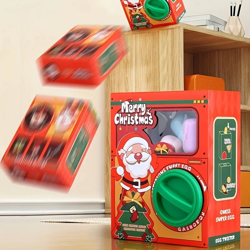 Claw Machine for Kids, Child Fun Egg Twisting Machine Toys Capsule Surprise Gift, Christmas Toy for Kids, Christmas Doll Machine 3