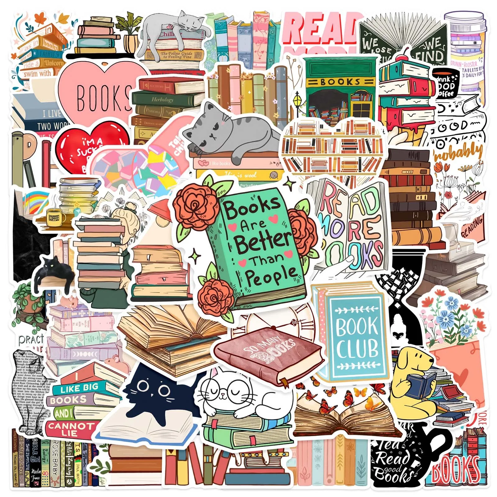 103050PCSDiaryBookReadingStickersAestheticDIYScrapbook