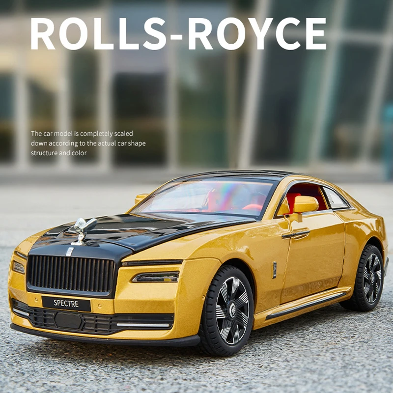Simulazione In Scala 1/24 Rolls Royce Spectre Modello Di Auto In Lega Sound Light Giocattoli In Metallo Per Colata Congiunta Veicoli Ragazzi Voiture E