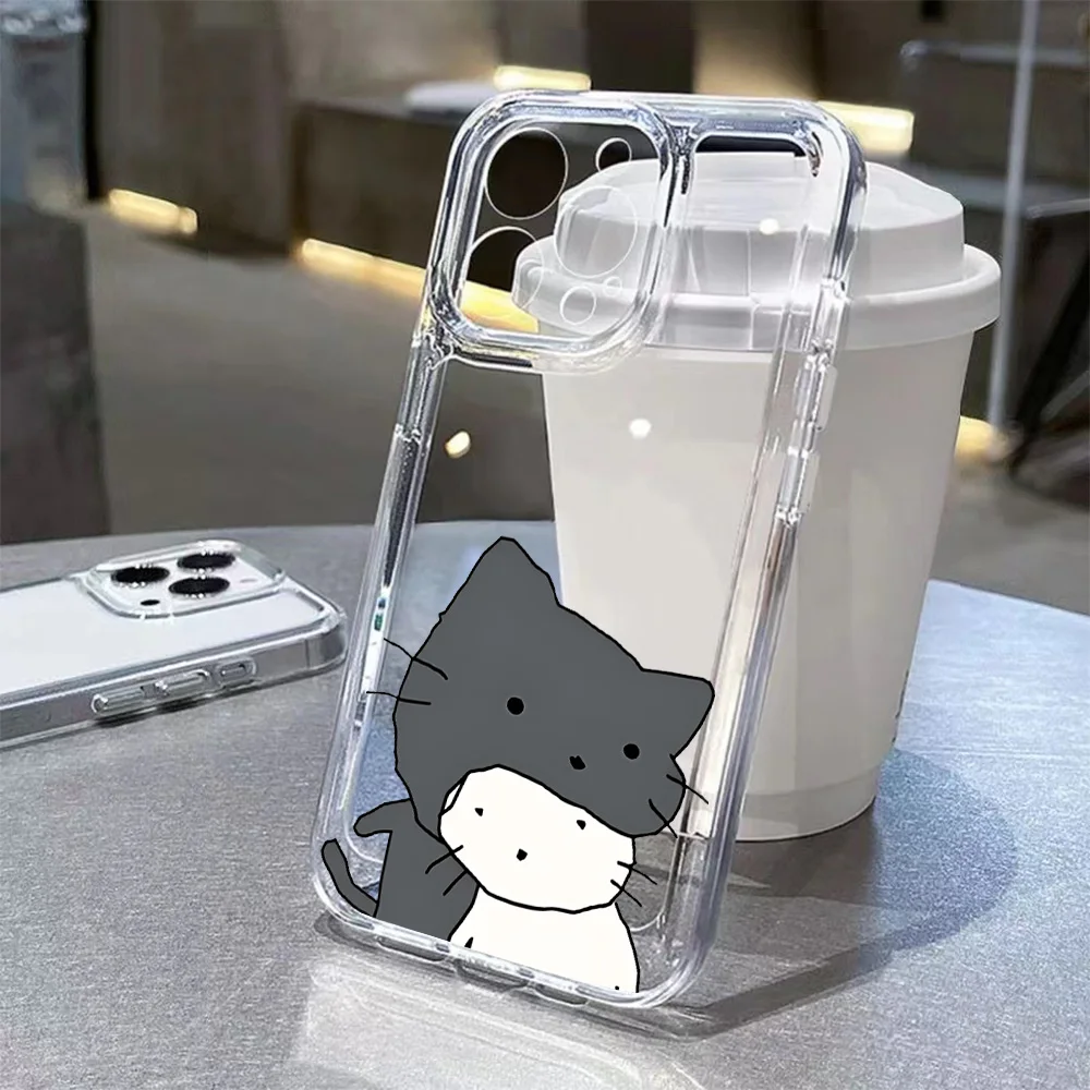 Adorable Kitten Couple Transparent Phone Case
