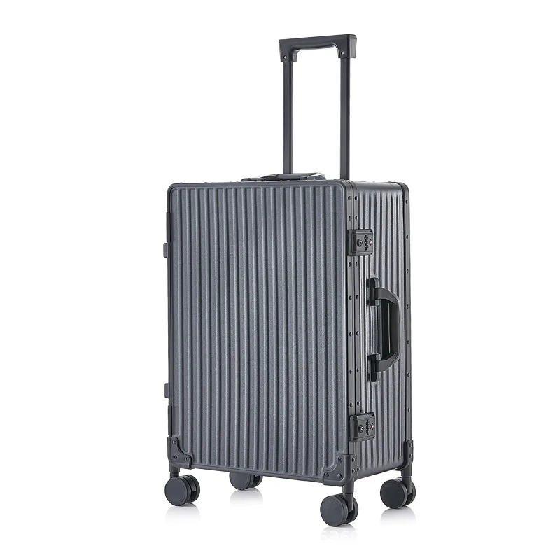 Exported Aluminum Frame Luggage Mute Universal Wheel Trolley Case  Boarding Bag Large capacity luggage travel suitcases