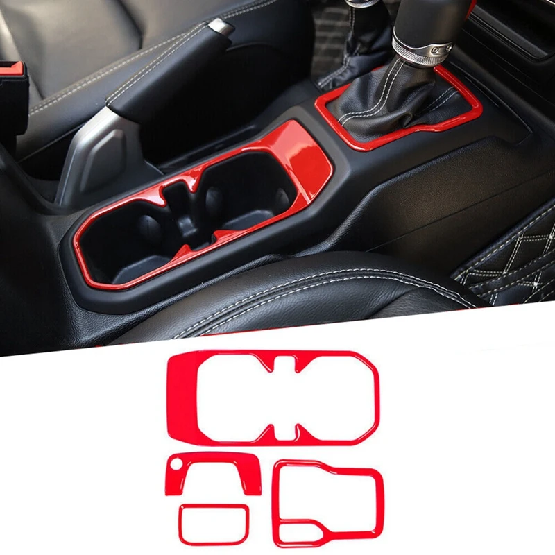 

Gear Shift Cup Holder Armrest Box Key Hole Cover Trim ABS For Jeep Wrangler JL Gladiator JT 2018-2022 (Red)