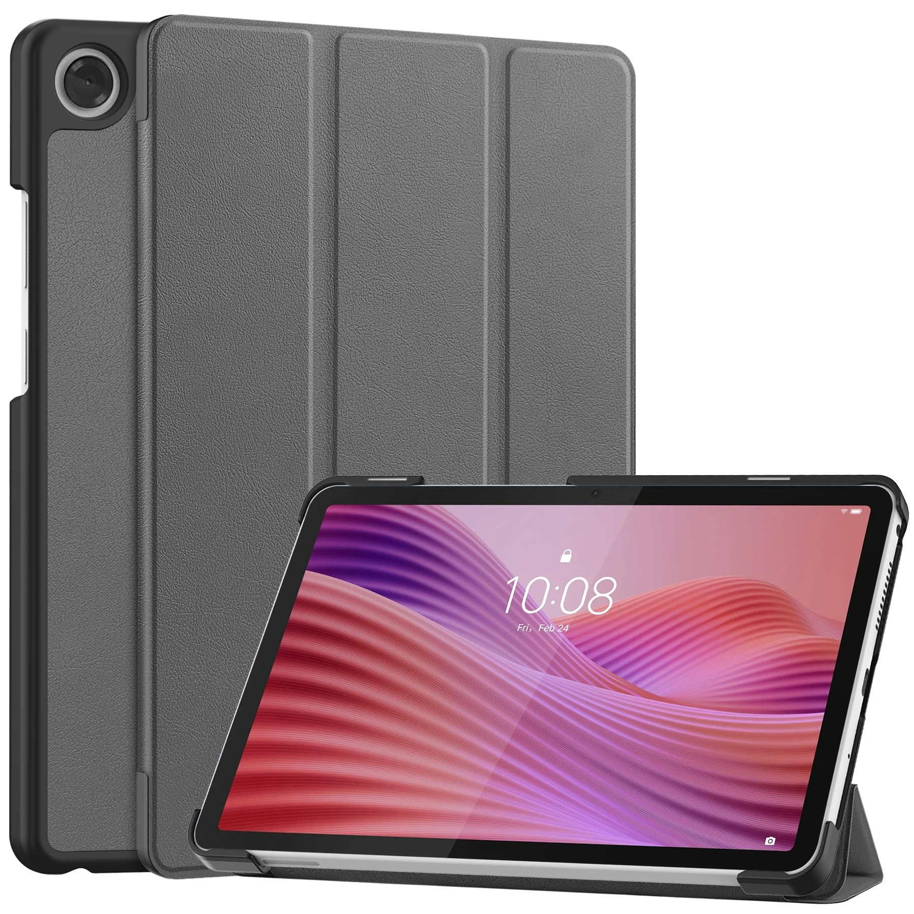 Premium PU Leather Triple Fold Magnetic Cover with Auto Wake Function