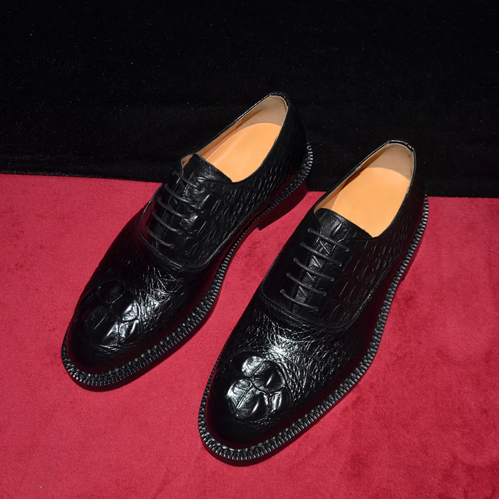 white christmas dresses Black Mens Premium Leather Designer Dress Shoes - Perfect for Formal & main image 1