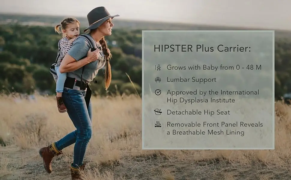 woman hiking with baby carrier