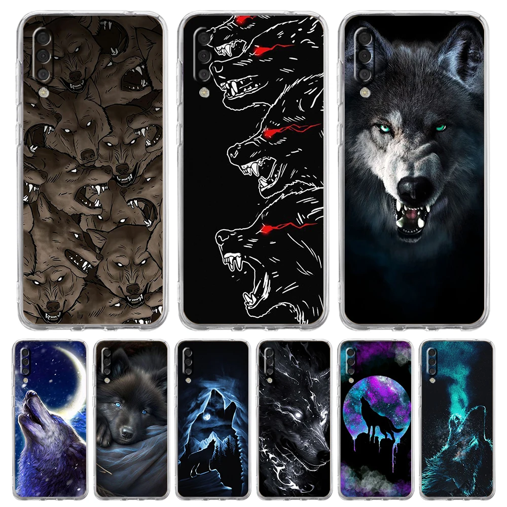 Custodia Per Telefono Moon Roaring Wolf Per Samsung Galaxy A12 A22 A10 A20 A30 A40 A50 A52 A02 A03S Custodia Morbida In Tpu Antiurto Trasparente