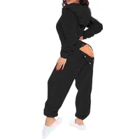 2025 New Sexy Onesies for Women Plush Hooded Bum Open Ass Flap Jumpsuit Thicken Pajamas Solid Long-Sleeve Zipper Sleepwear 4