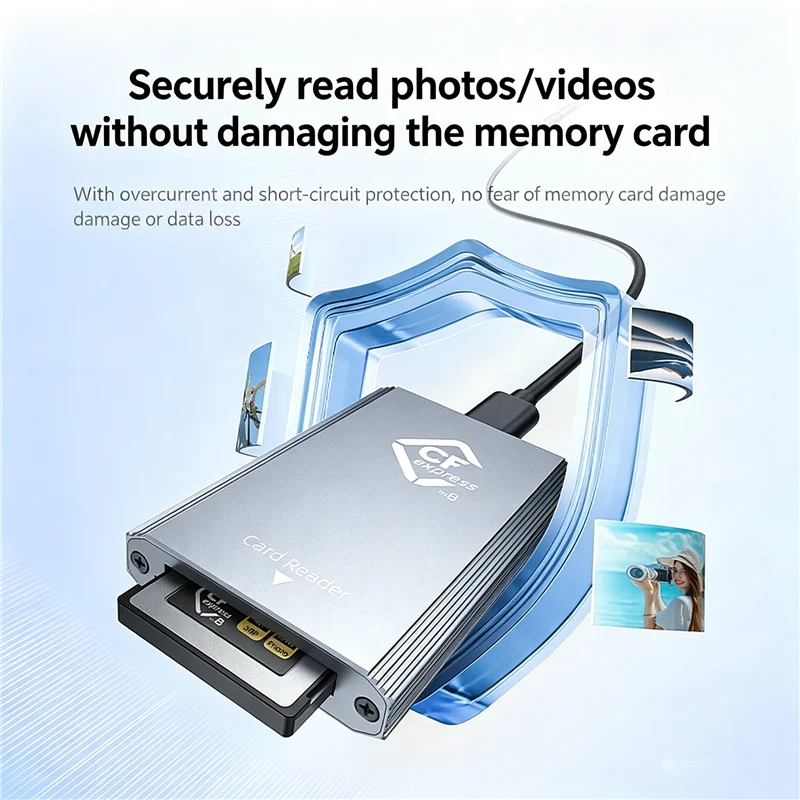 KEBIDUMEI CFexpress Type B 메모리 카드 어댑터 10Gbps 알루미늄 합금 하우징 카드 리더기 USB C To USB C/A for Windows Mac Linux