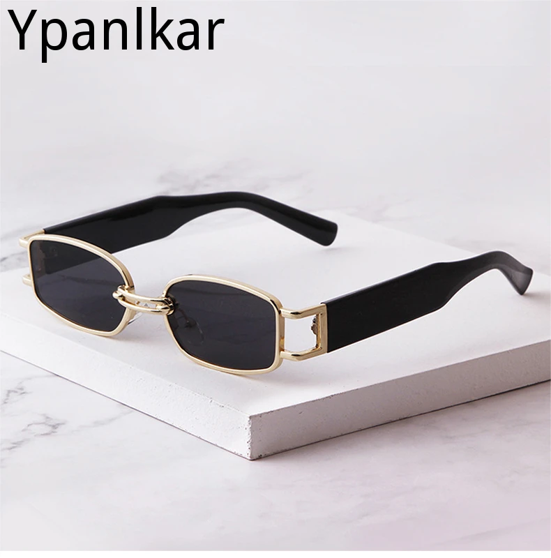 sunglasses for women Unisex Rectangular Hip Hop Sunglasses Vintage Metal Square Luxury Sun Glasses Men Women Rectangle Uv400 Driver Goggles Eyewear fashion sunglasses