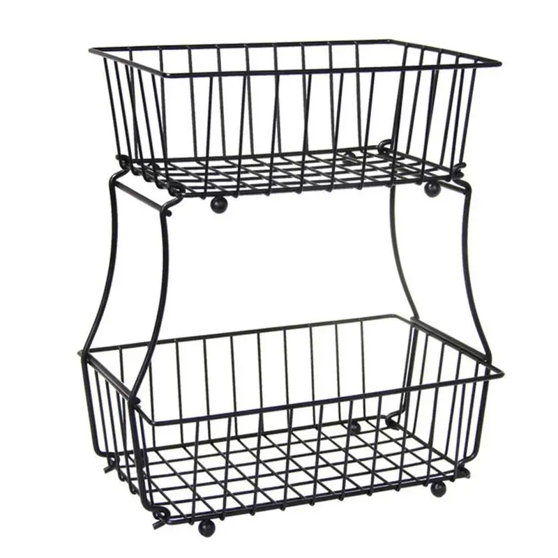 

Fruit Basket Multilayer Iron Fruit Container Creative Fruit Bowl Storage Baskets Snacks Bread Storage Shelf Kitchen Accessories