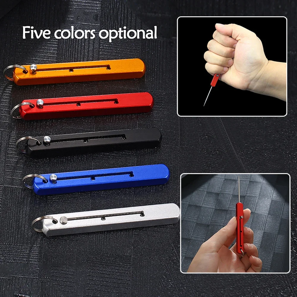Portable EDC Retractable Toothpick High Strength Titanium Alloy Spring Push-pull Fruit Pick Gift Keychain Pendant Tooth Pick