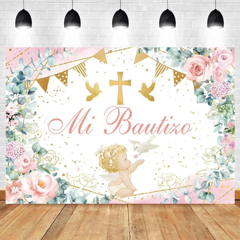 Photography Backdrop Baptism Christening Baby Shower Photo Props