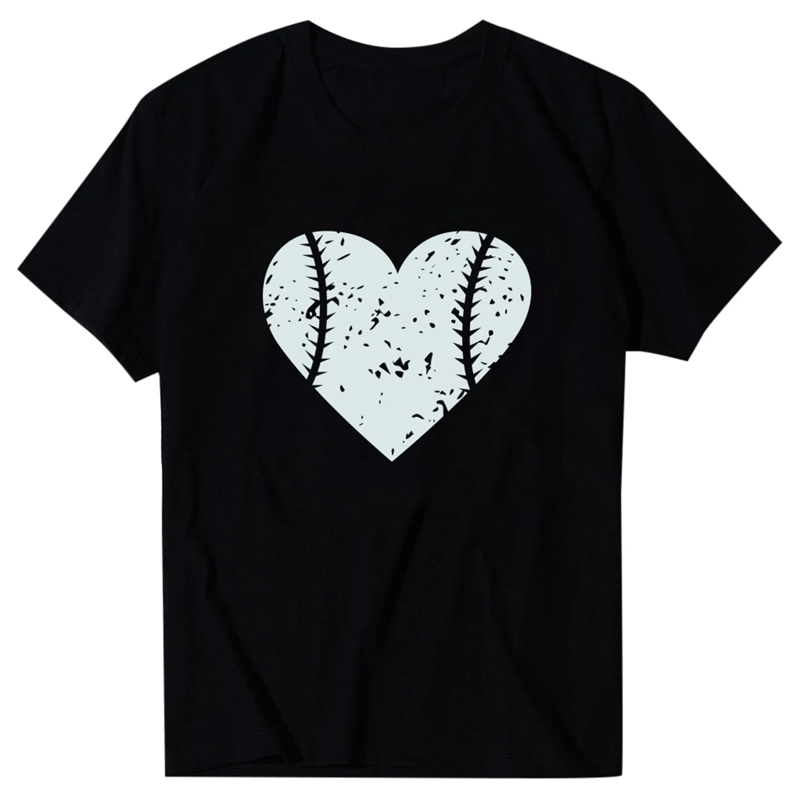 

Graphic Tee Shirt Women 2024 Valentine's Day Fun Print Fashion Loose Short Sleeve T Shirt Men's Women's Tunic Tops Blouse