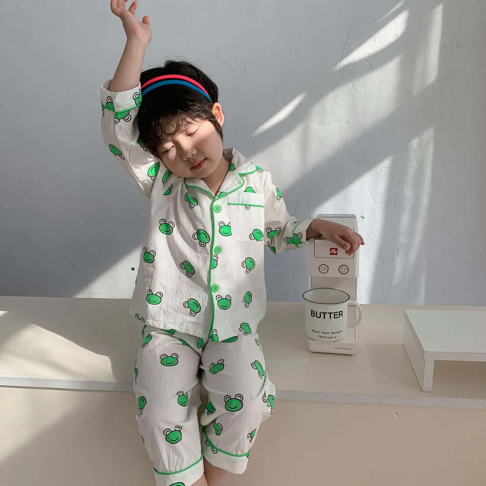 2022 Summer New Children Short Sleeve Clothes Set Baby Boys Girls Soft Cotton Cardigan + Pants 2pcs Suit Infant Kids Pajamas Set vintage Baby Clothing Set