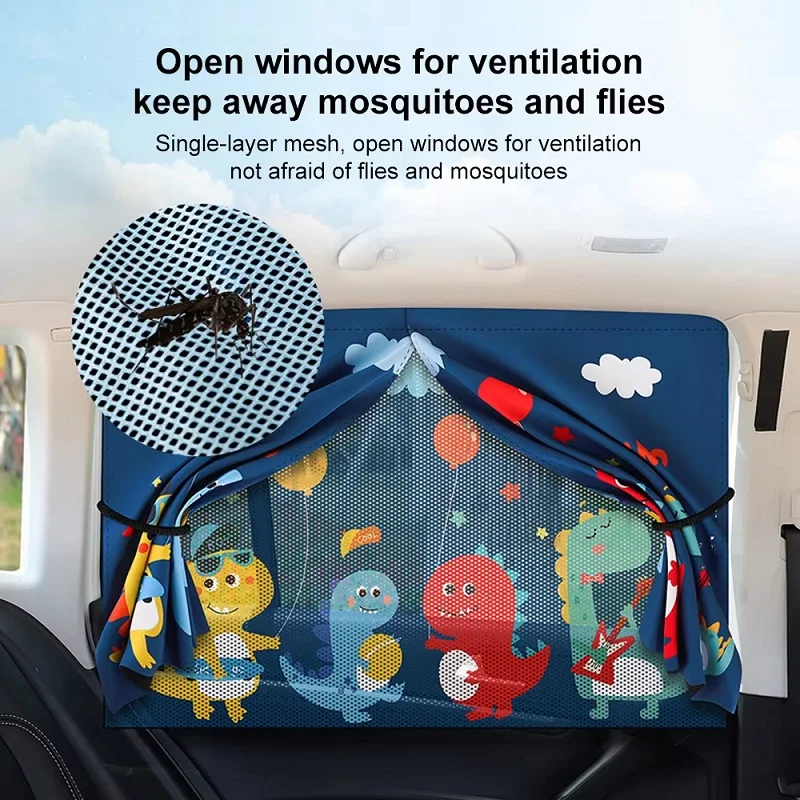 Description Picture 5 of itemBaby Car Seat Sun Shade Universal Magnetic Window Sunshade Stroller Cover Window Sunshade UV Protection For Kids Travel Sunshade