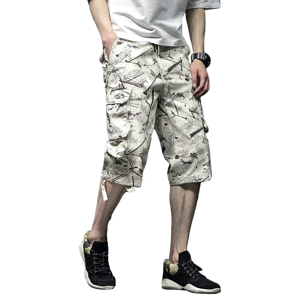New Summer Mens Camo Cargo Shorts Cotton Military Camouflage Male Jogger Board Shorts Fashion Breathable Cotton Business Short