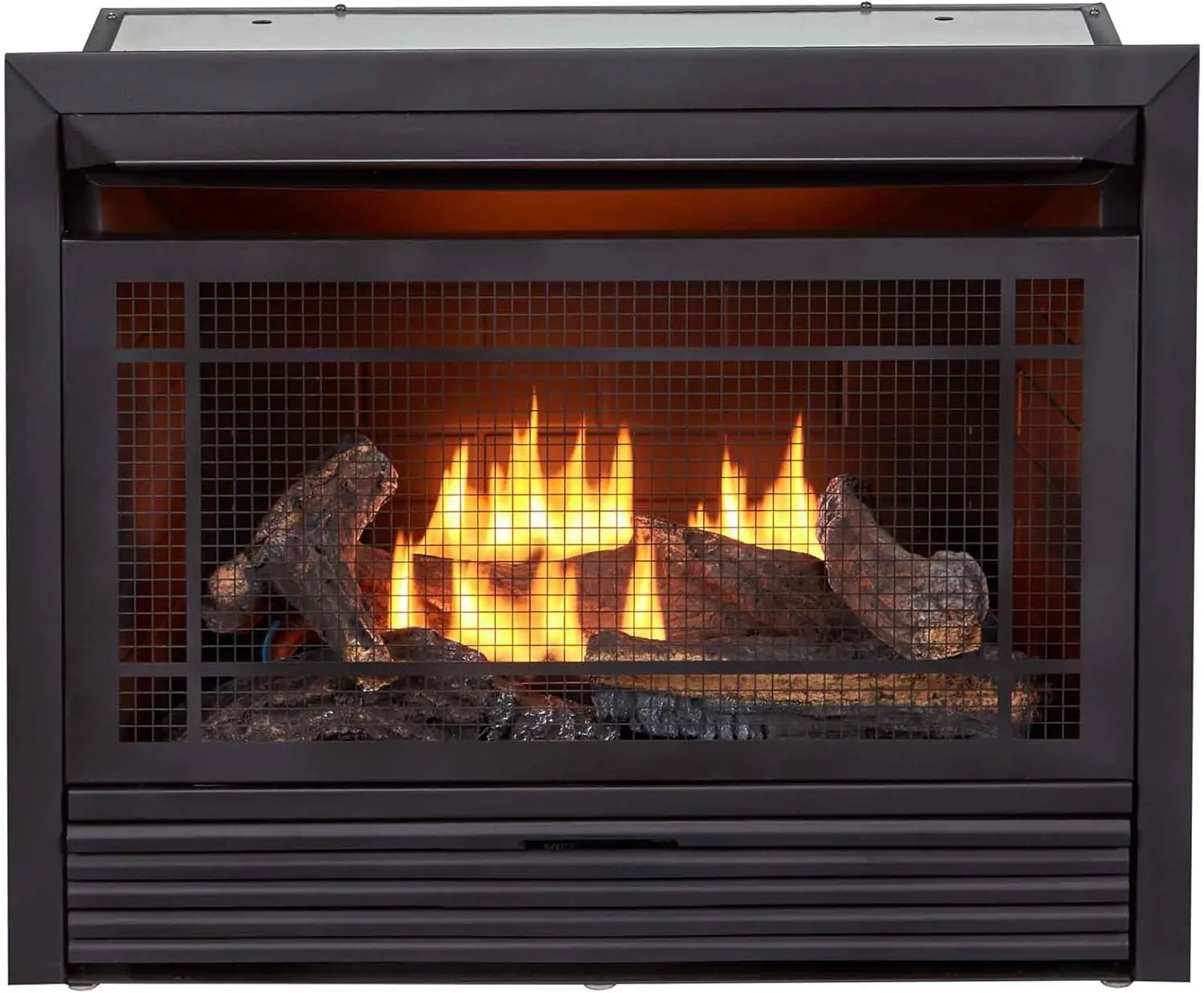 Ventless 26,000 BTU Heats 1,350 Square Feet Dual Fuel No-Clearance Gas Fireplace Insert with Remote Control Black 6