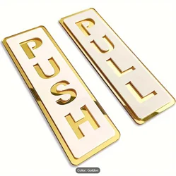 Acrylic Creative Push & Pull Door Sign Stickers - Set of 2 (Platinum)