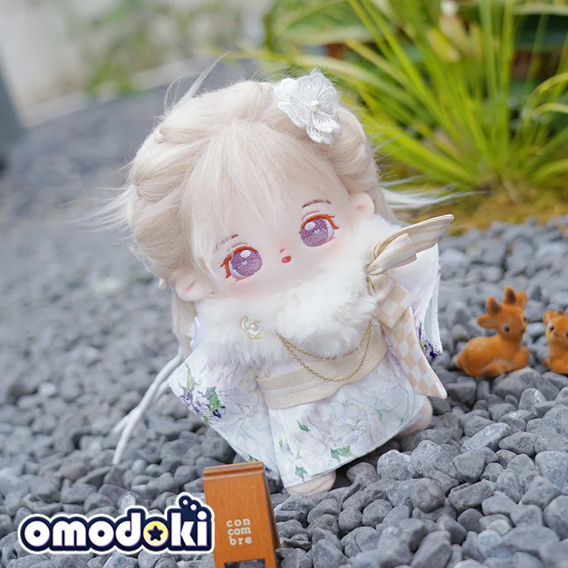 

Limited Handmade 20cm 4pc Doll Clothes Ancient Style White Paeonia Lactiflora Hanfu Set No Attribute Plush Doll's Accessories