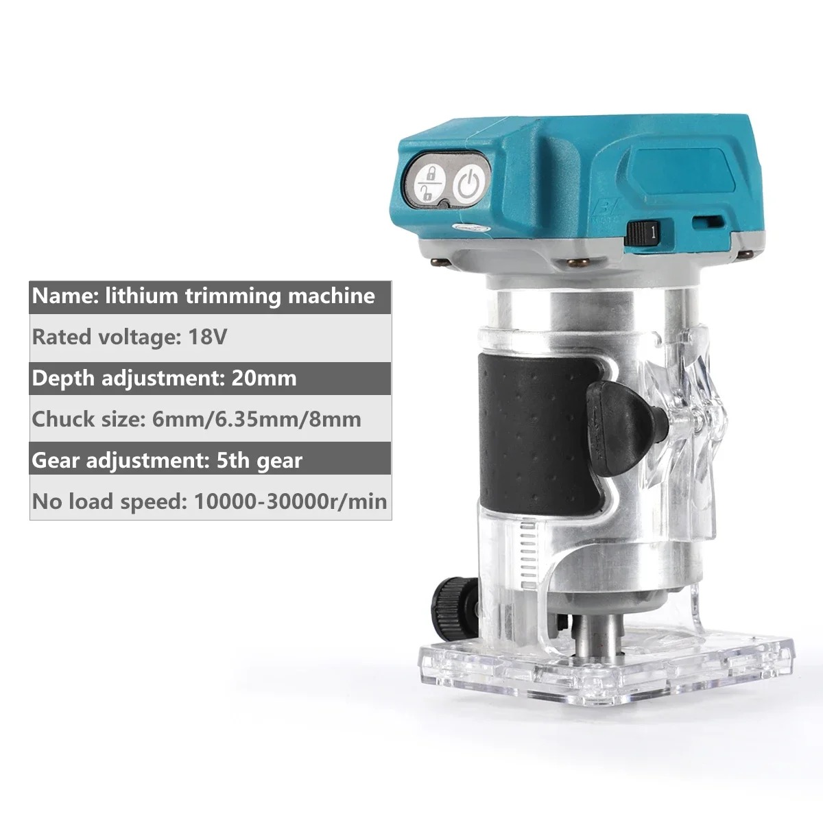 5 Speeds Brushless Electric Hand Trimmer Cordless Wood Router Woodworking Engraving Slotting Trimming Milling Machine For Makita Woodworking Tools Wood Router Plunge Router