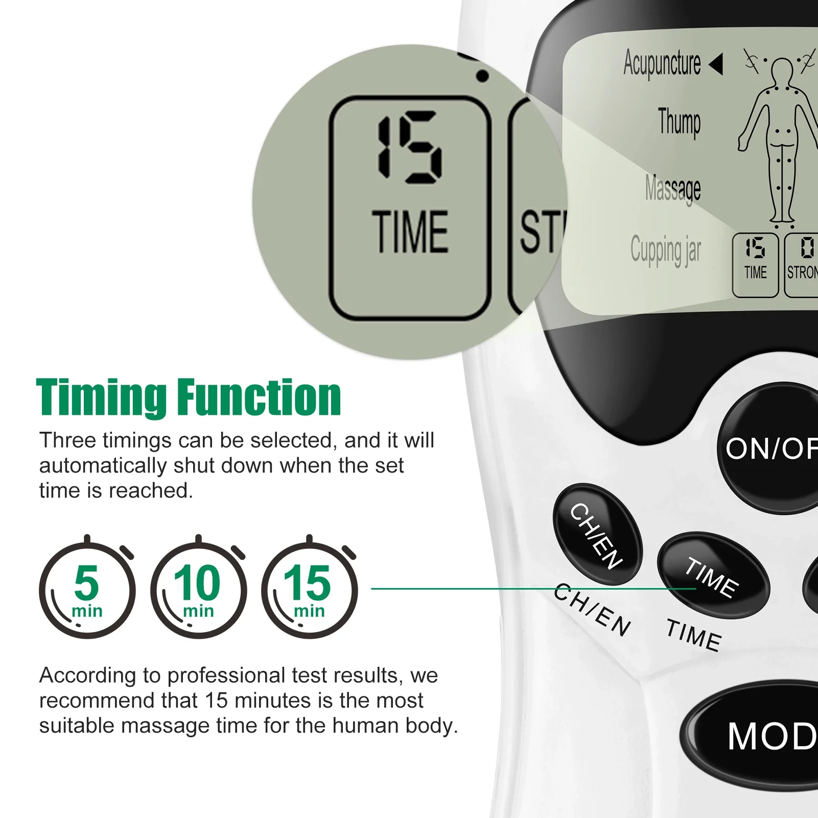 8 Modes EMS Tens Unit Muscle Electrostimulator Microcurrents Low Frequency Body Massager Electronic Acupuncture Pain Relief Tool - 5