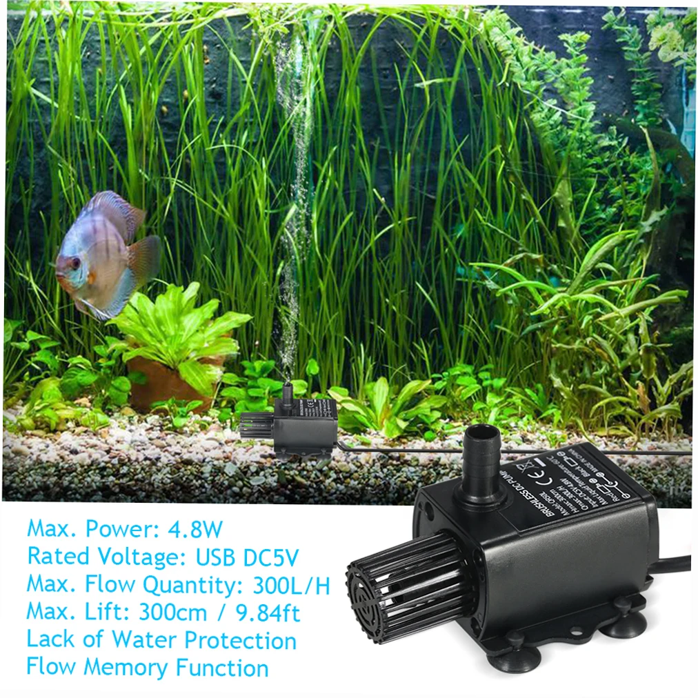 Ultra-quiet Mini USB 5V 4.8W Brushless Water Pump Waterproof Submersible for Garden Pond Camping Fountain water pump,aquarium water pump,fish tank pump