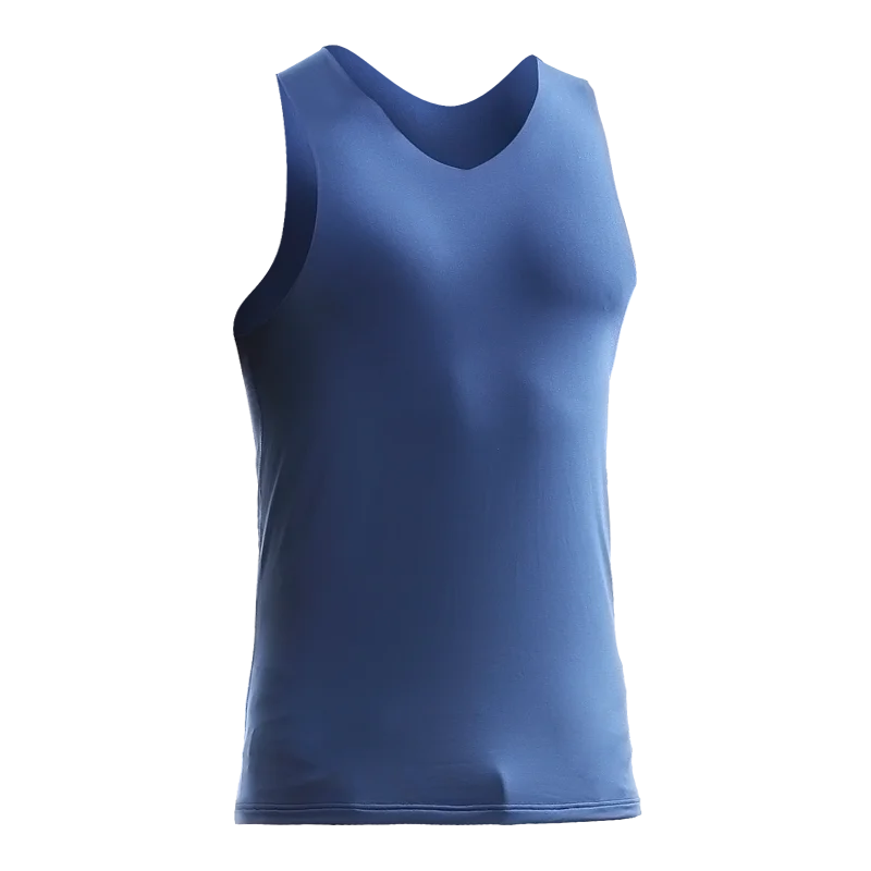 Men's Thermal Vest Seamless Autumn and Winter Velvet Thickeneded Slim Large Size Bottoming Shirt Intimates Vest Trbottomy