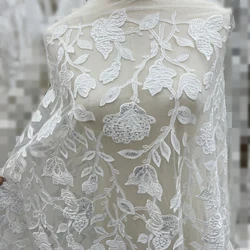 Unique Three-Dimensional Laser Embroidery Wedding Lace Fabric Furniture Curtains Decorations