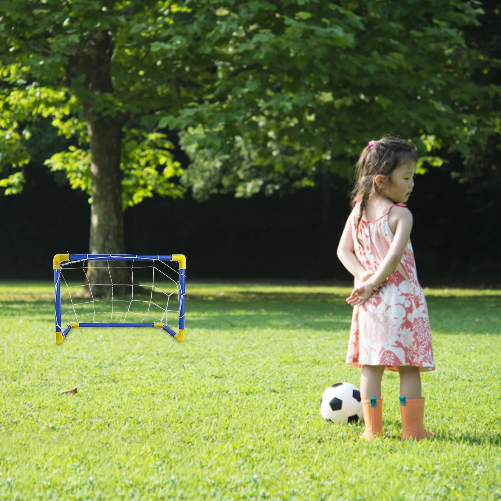 Foldable Kids Football Goal Training Practice Movable Soccer Ball Goal Post Net Indoor Outdoor Games Children Football Goal Kits