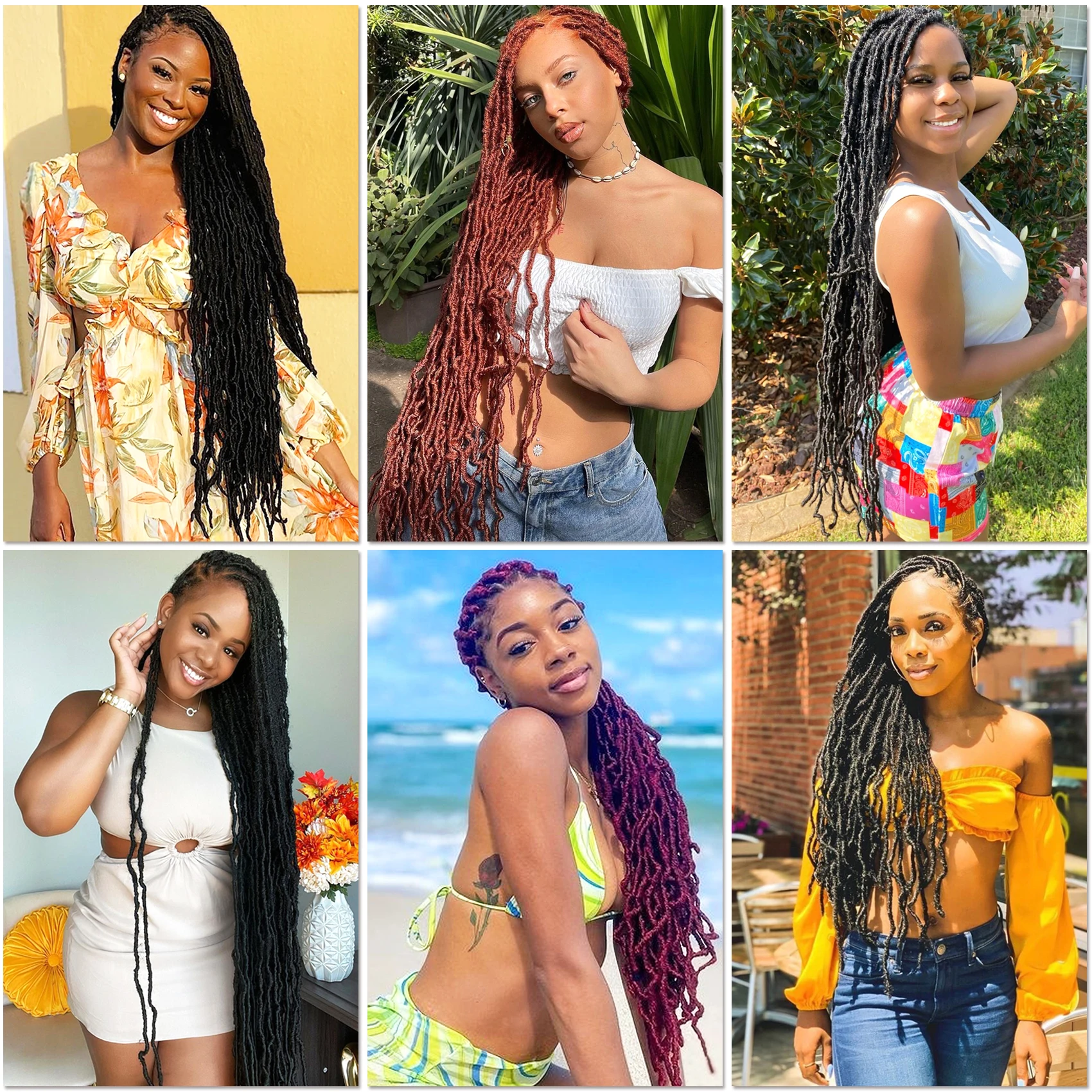 Karida 36 Inch Faux Locs Crochet Hair Extensions For Women Synthetic Soft Locs Crochet Braids Dreadlocks Hair Extensions 5