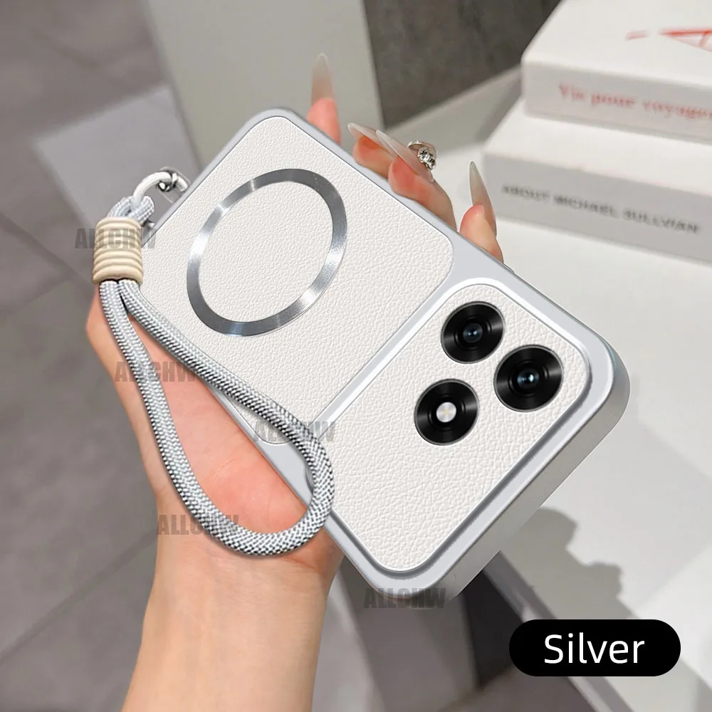 Luxurious Leather Matte Magnetic Hand Strap Phone Case