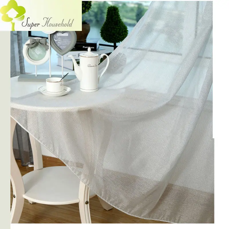 Modern Curtains For Living Room Tulle Window Curtains for Bedroom Gray Yarn Window Curtain Sheer blinds In SUPERHOUSEHOLD