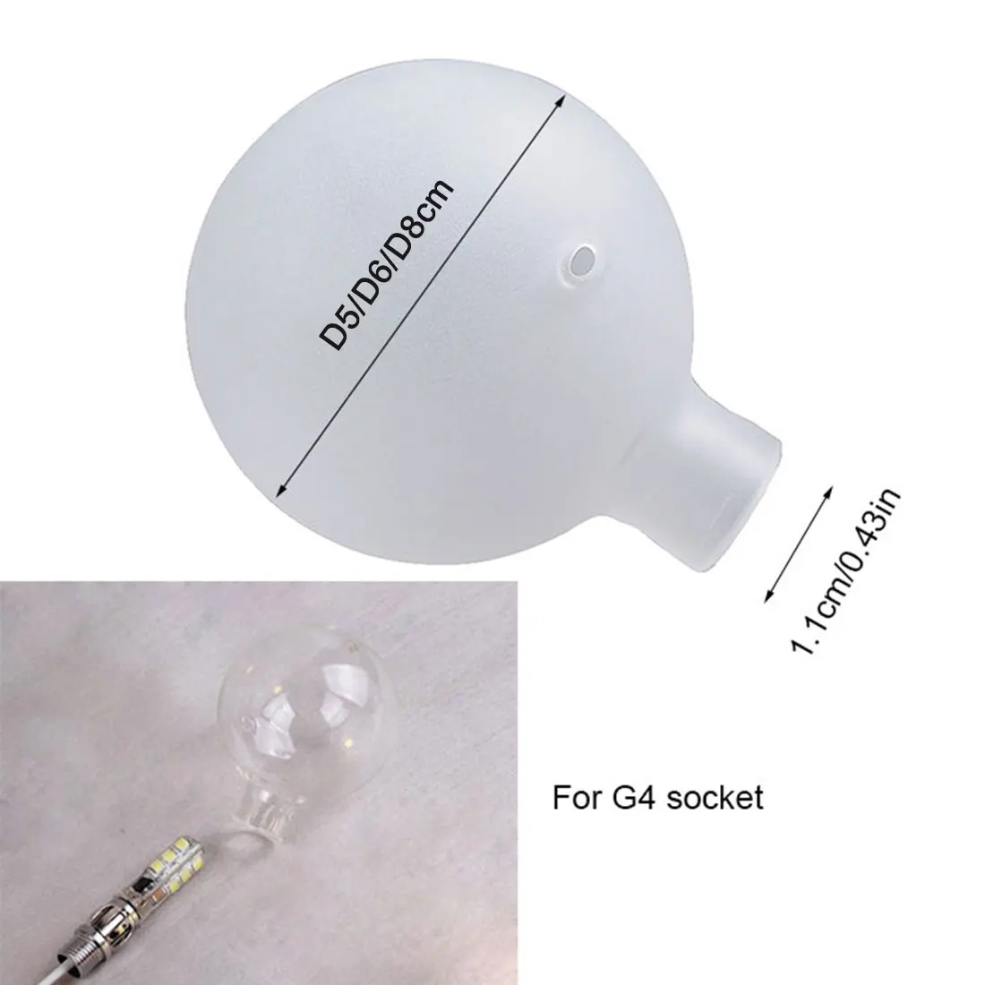 G4 Globe D5cm D6cm D8cm Frost Clear Glass Shade Replacement for G4 Socket, G4 ball glass lampshade cover for chandelier