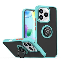 Shockproof Armor Matte Case with Ring Magnet Cover - Honor X9 4G 5G (Sky Blue)