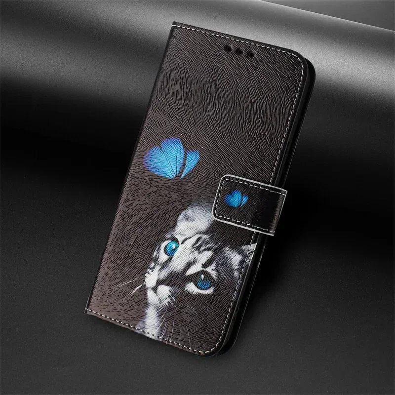Painted Leather Flip Case with Card Pocket Cover