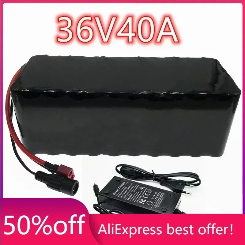 

36V 40Ah Electric Bicycle Battery Built-in 30A BMS Lithium Battery Pack 36 Volt 2A Charging Ebike Battery + Charger