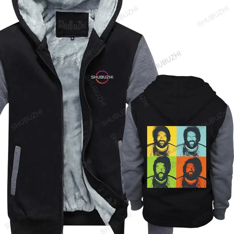

homme autumn winter fleece hoodies black zipper coat Banana Joe Bud Spencer warm hoody mens shubuzhi hooded jacket bigger size