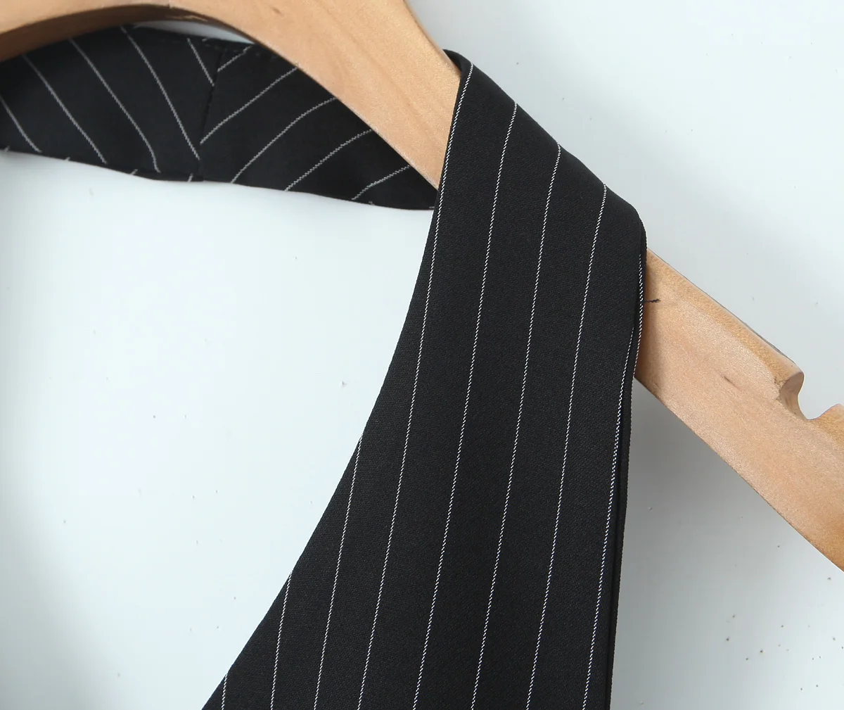 Spring Black Striped Oversized Blazer Women Loose Notched Full Sleeve Suits High Waist Long Flare Pants Halter Tank Tops