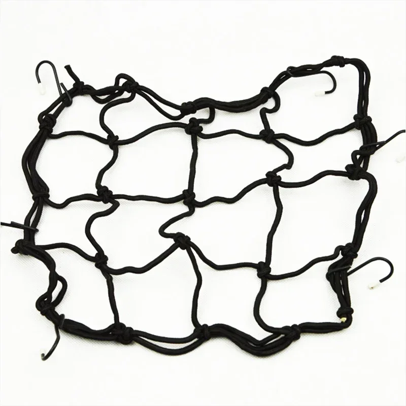 Motorcycle net pocket 6 hooks Fuel Tank Mesh Net Motorbiker Cargo Helmet Hold Down luggage 30*30cm