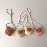 Summer Children Girl Straw Bag Kid Cute Pink Bow Handmade Woven Messenger Bags Storage Basket Crossbody Handbag Photo Props Gift 6