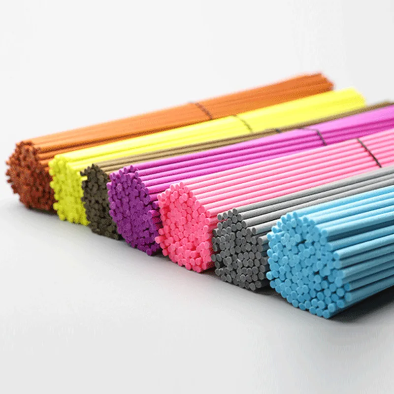 

500PCS L20CM X3MM Home Fragrance Decor Synthetic Fiber Rattan Sticks Volatile Colorful Essential Oil Diffuser Sticks