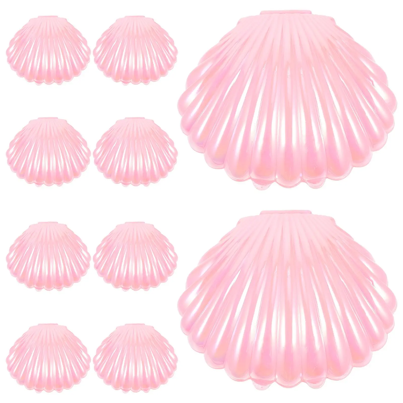Plastic Shell Candy Boxes Biscuit Treats Holder MakeUp Jewelry Storage Boxes Baby Shower Wedding Birthday Party Favor 10pcs