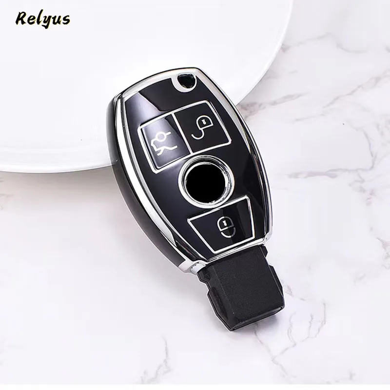 Tpu Car Remote Key Case Cover Fob Per Mercedes Benz A B C E Gl S Gla Glk Cls Class Amg W204 W205 W212 W463 W176 Accessori