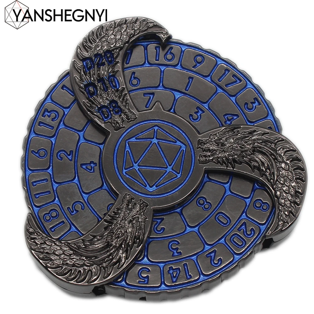 YANSHEGNYI-Metal Dice for Role-play Games Player Rotating Roulette Dice Fingertip Gyro Style DND Dragons Dice game dice dice set
